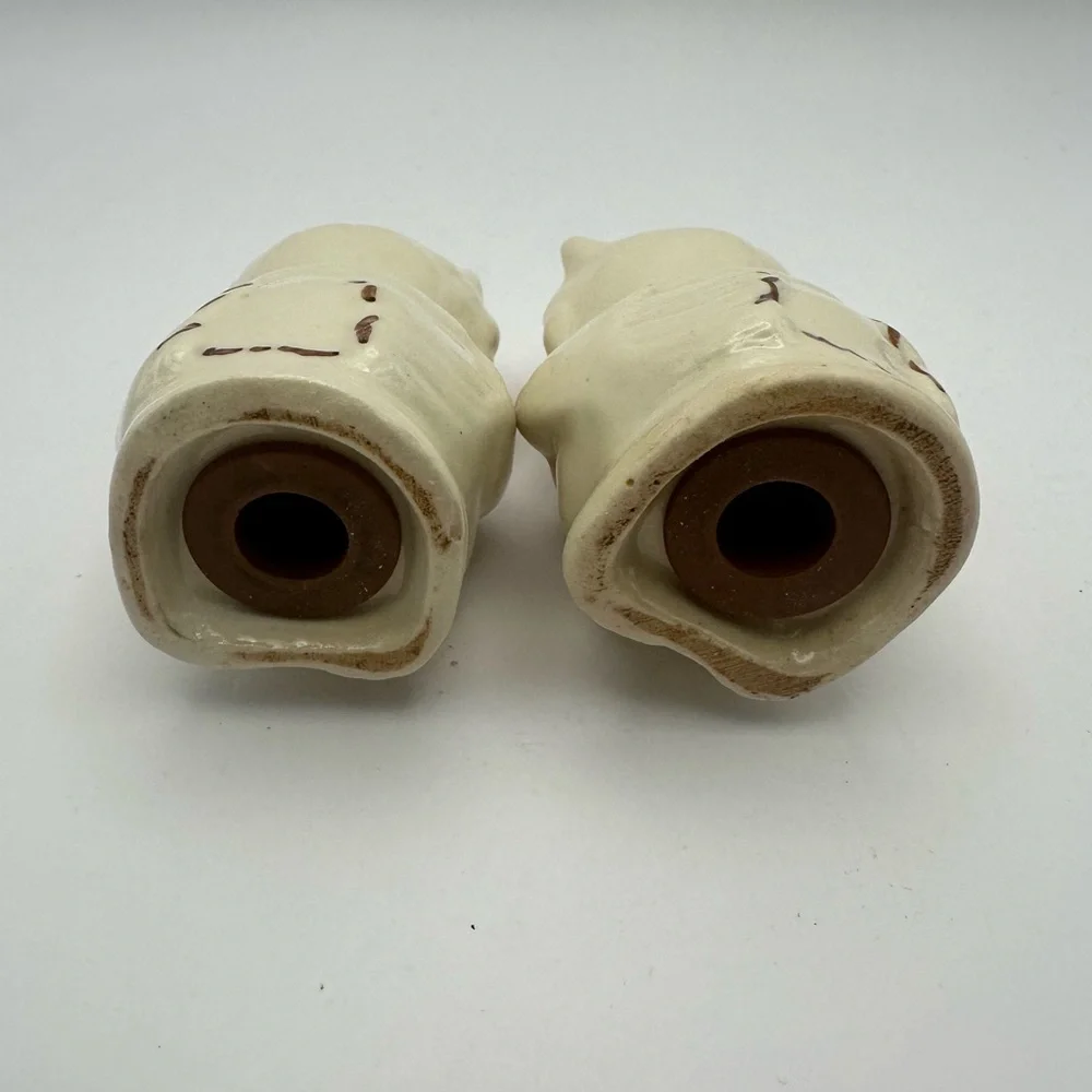 Vintage 1940 Shawnee Pottery Winking Owl Salt & Pepper Shakers Ceramic w Stopper - Picture 4 of 6